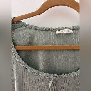 Doen Brigitte Pointelle Tee Malibu June / Robin’s Egg Blue Sz M